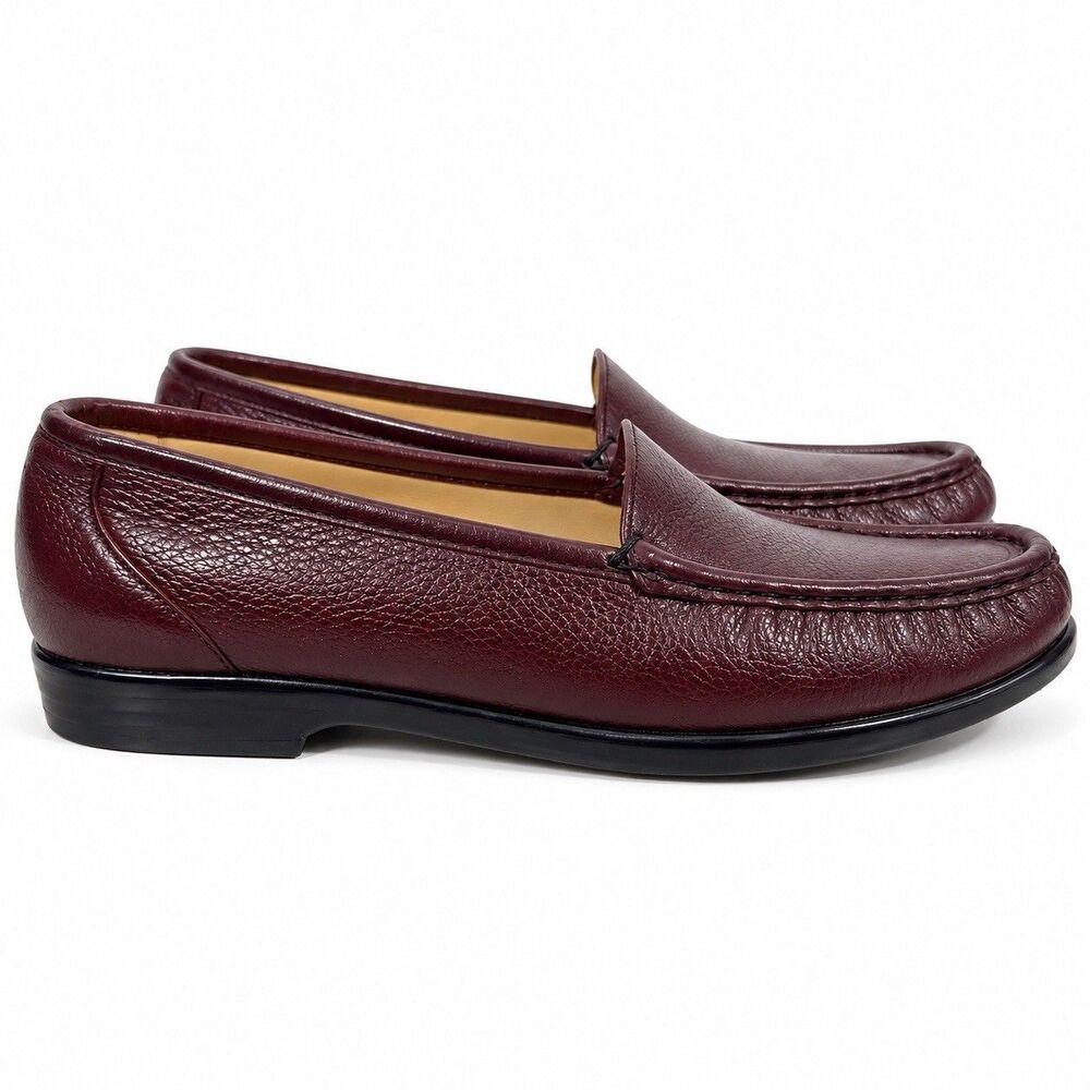 SAS Womens 10 M Burgundy Leather Loafers Tripad Comfort Made in USA Shoes